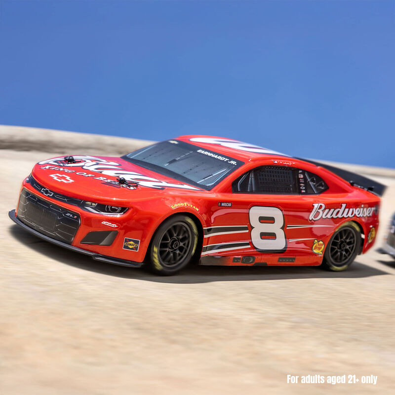 LOSI LOSF 1122508 1/12 NASCAR RC Race Car Dale Earnhardt Jr. No. 8 Budweiser Chevrolet ZL1 2S AWD RTR Brushed On-Road (Battery & Charger Included), Red