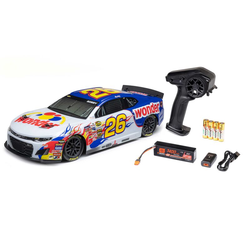 LOSI LOSF1122626 1/12 NASCAR RC Race Car Ricky Bobby No. 26 2026 Wonder Bread Chevrolet ZL1 2S AWD RTR