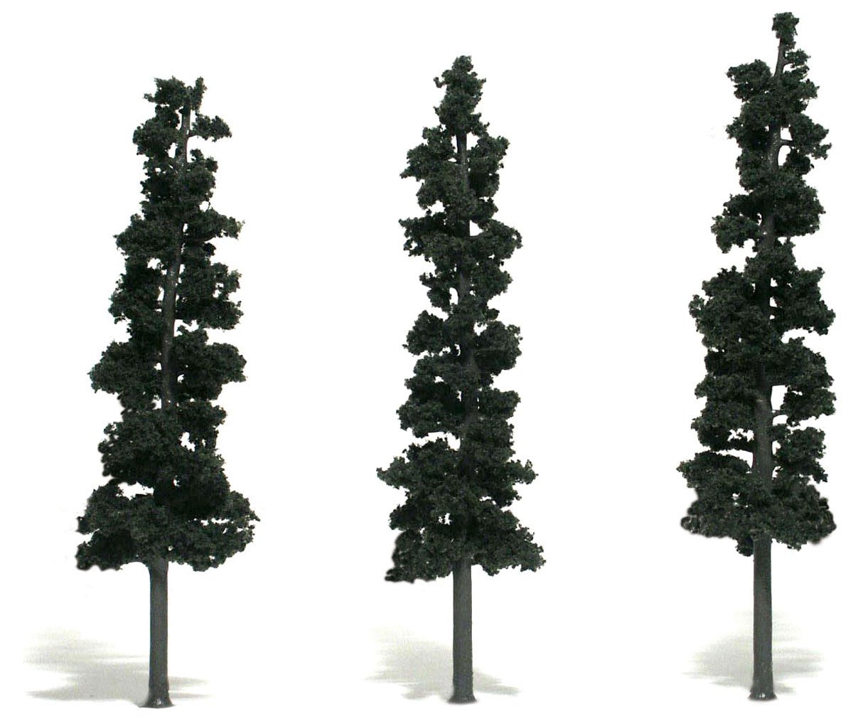 Woodland Scenics TR1563 1563 Conifer Green Trees 7-8" (3)