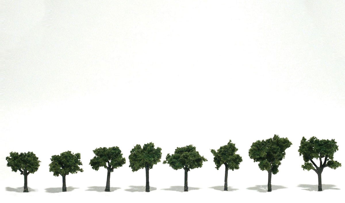 Woodland Scenics TR1501 Medium Green Trees .75-1.25" (8)
