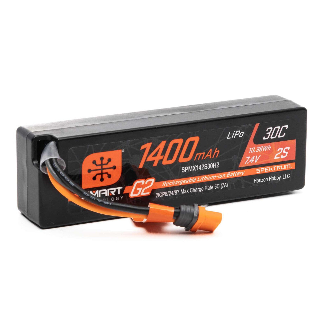 Spektrum X142S30H2 1400mAh 2S 7.4V Smart G2 30C LiPo; IC2 Connector
