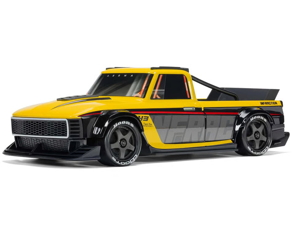 ARRMA 2315ST2 Infraction Grom 3S BLX 1/12 4WD RTR Brushless Street Bash Truck (Yellow/Black) w/2.4GHz Radio, DSC, Battery & Charger
