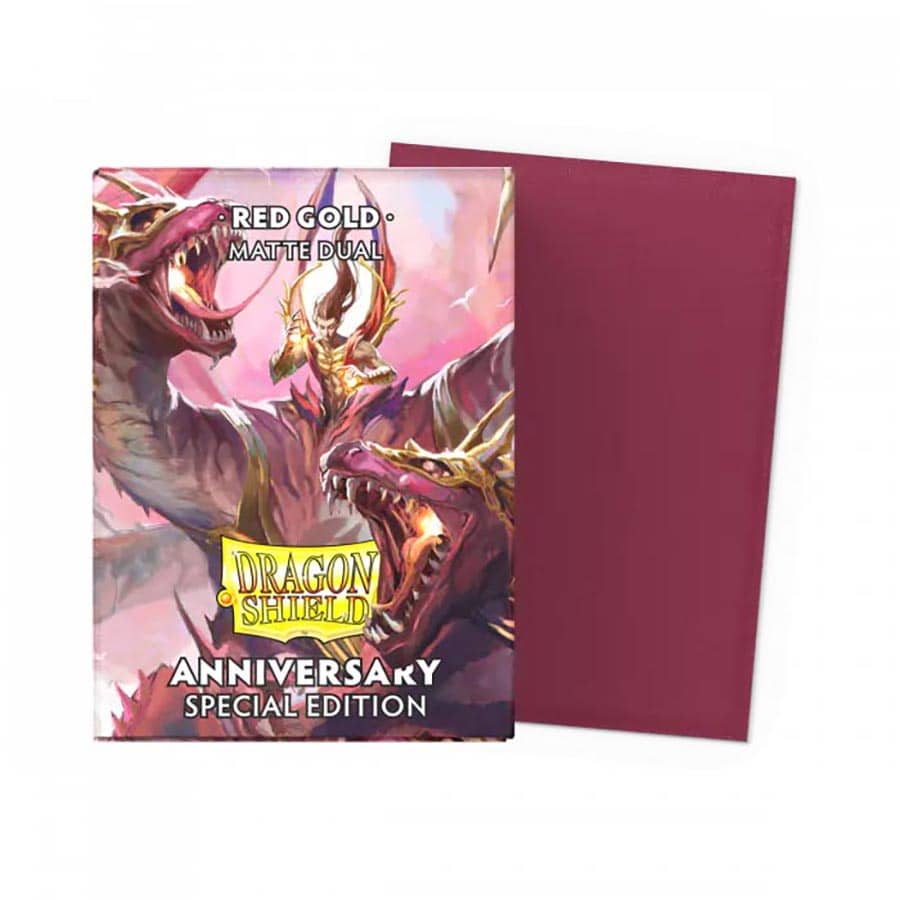 Arcane Tinmen 15065 Dragon Shield Sleeves: Matte Dual: Pomegranate Red & Gold (100ct)