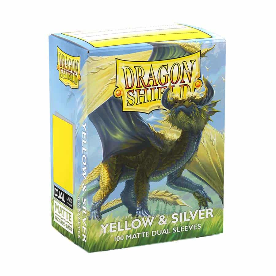 Arcane Tinmen 15071 Dragon Shield Sleeves: Matte Dual: Yellow & Silver (100ct)