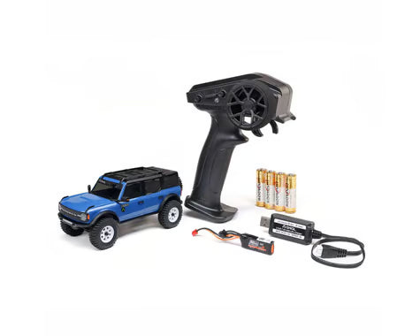 Axial 2048T1 1/30 SCX30 Ford Bronco Blue 4X4 RTR Brushed Rock Crawler (Battery & Charger Included)
