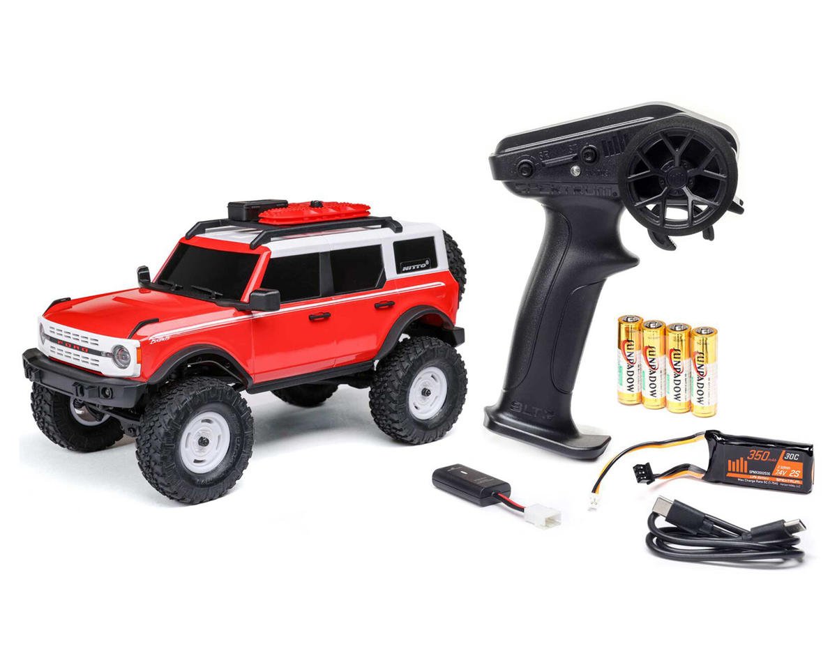 Axial 00006V2T6 1/24 SCX24 Ford Bronco Heritage Edition 4X4 RTR Brushed Rock Crawler (Battery & Charger Included), Red