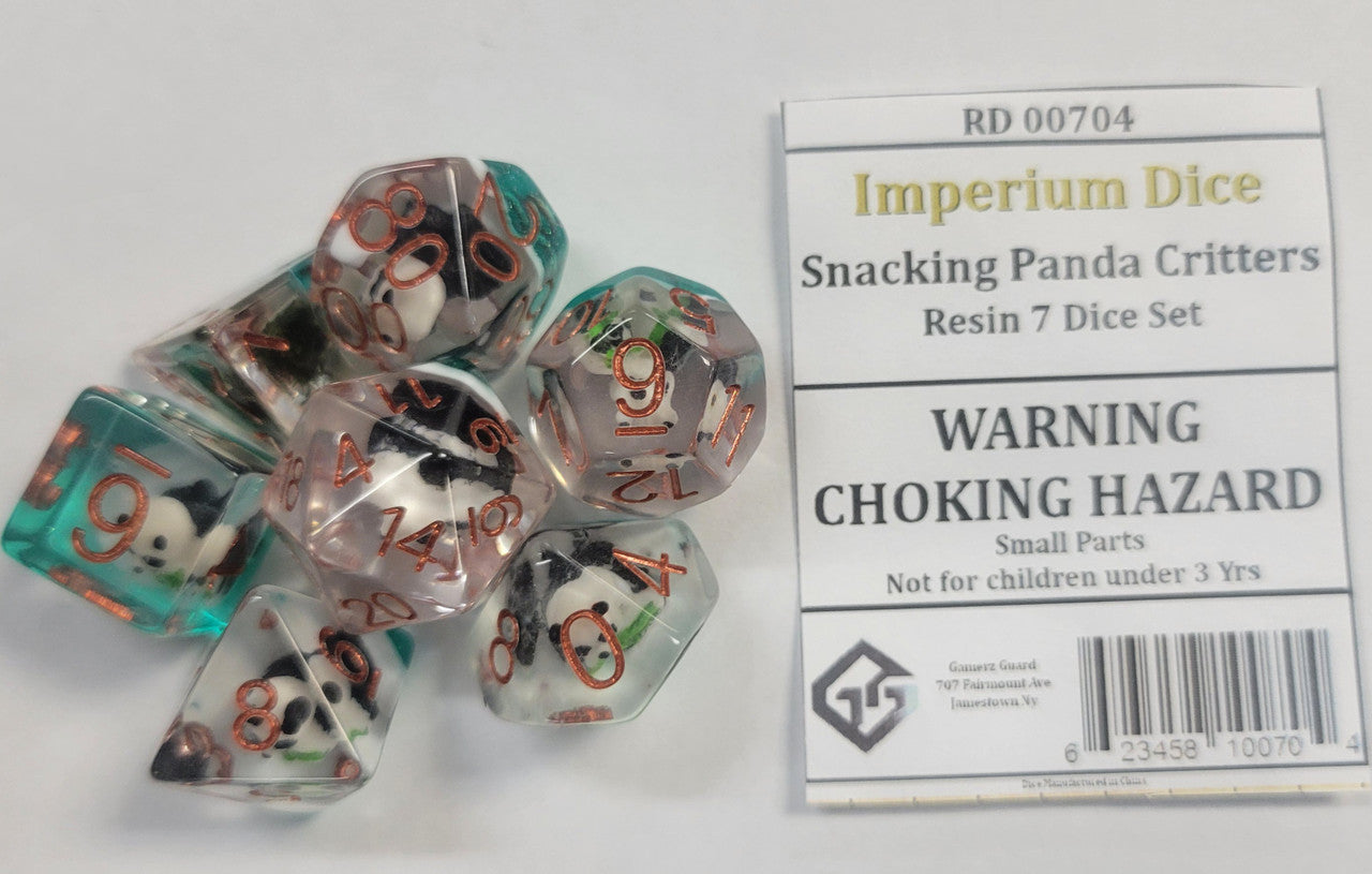 Gamerz Guard RD00704 Snacking Panda Critters Resin 7 Dice Set