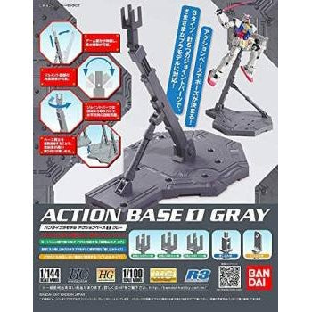 Bandai 2001477 1/100 Action Base 1 Display Stand (Grey) For Gundam Model Kits
