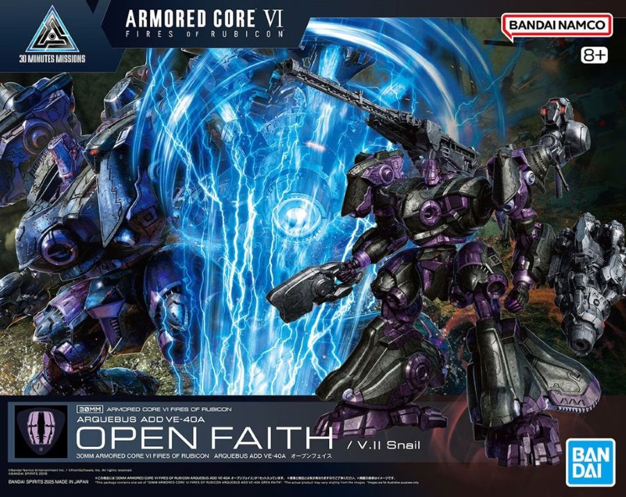 Bandai 2762151 5068872 30MM Armored Core VI Fires of Rubicon Series: #07 Arquebus ADD VE40A Open Faith/V.II Snail