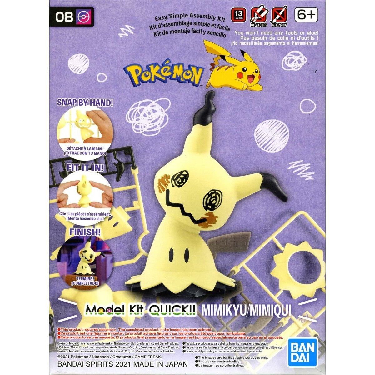 Bandai 2588388 Pokemon Series: #08 Mimikyu/ Mimiqui (Snap) Model Kit
