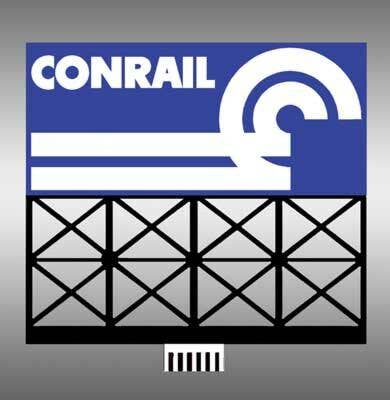 Micro Structures 443652 Conrail Animated Neon Billboard - Light Works USA -- Small for HO and N Scales 2 x 1-3/4" 5.1 x 4.5cm
