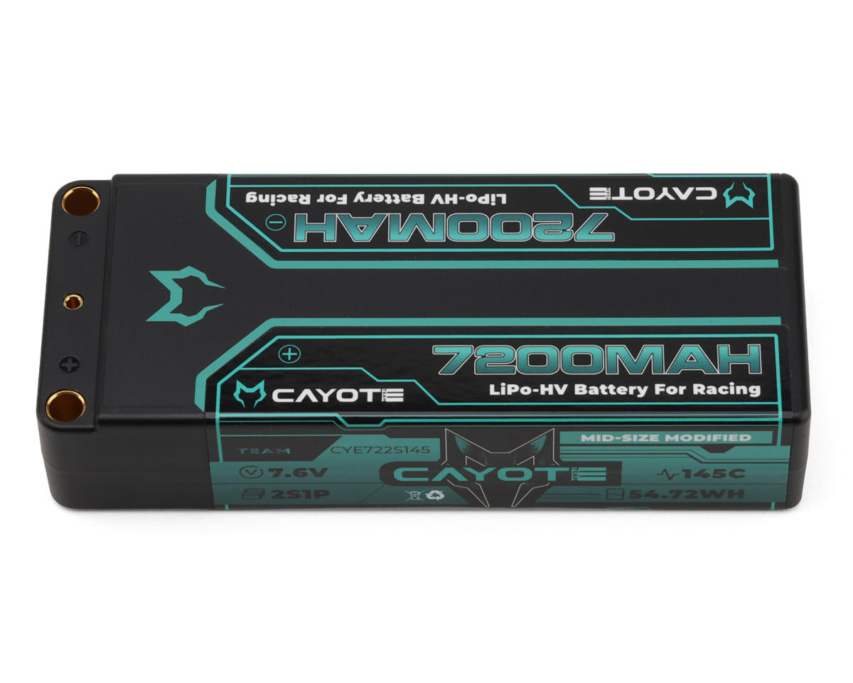 Cayote 722S145 2S 145C Mid-Size LiHV Battery (7.6V/7200mAh) w/5mm Connectors