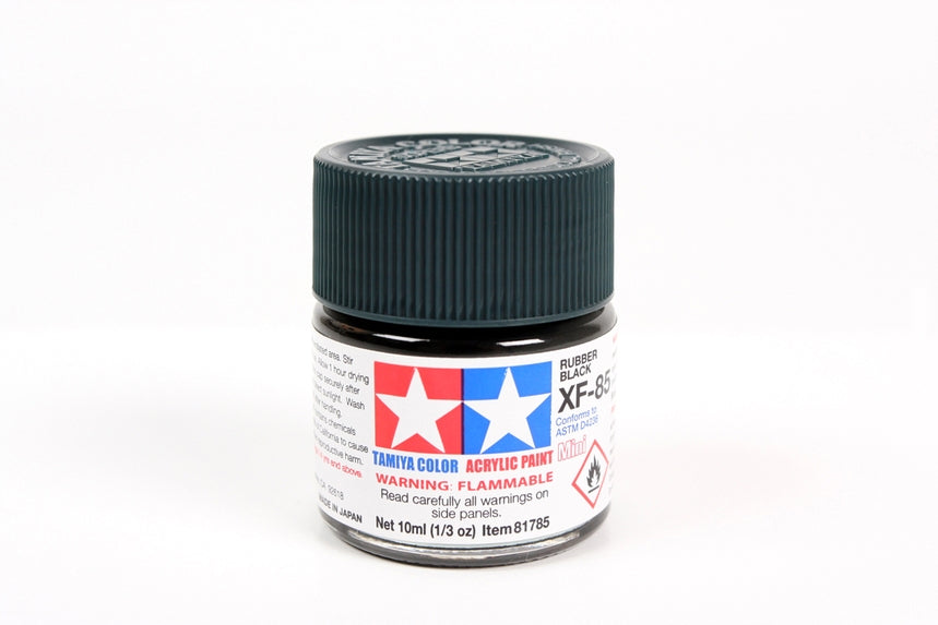 Tamiya 81785 Mini MXF-85 Flat Rubber Black Acrylic Paint (10ml)