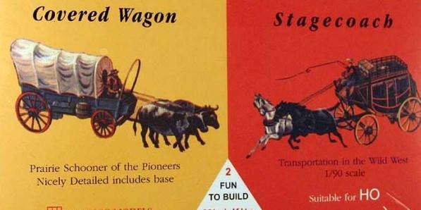 Glencoe 3601 03601 Westward Ho!: Covered Wagon w/Bison & Stagecoach w/Horses