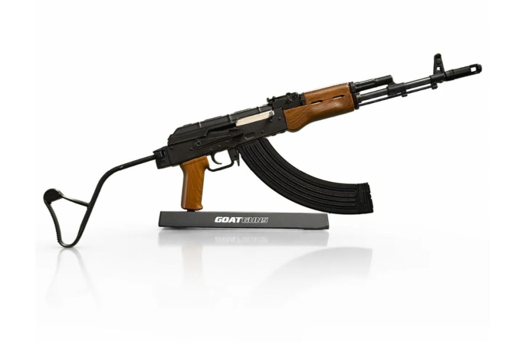 GoatGuns AK-WIRE-BLACK Miniature Black AK47 Wirestock - 1:3 Scale Model