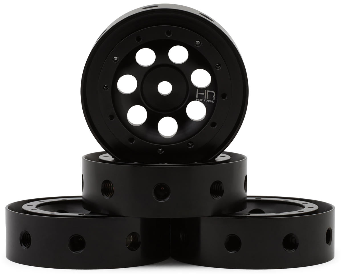 Hot Racing BLW198N01 1.9" Aluminum MRC Beadlock Wheels (Black) (4)