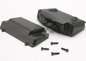 Traxxas 5515X Battery Box, bumper (rear) (includes battery case with bosses for wheelie bar, cover, and foam pad)