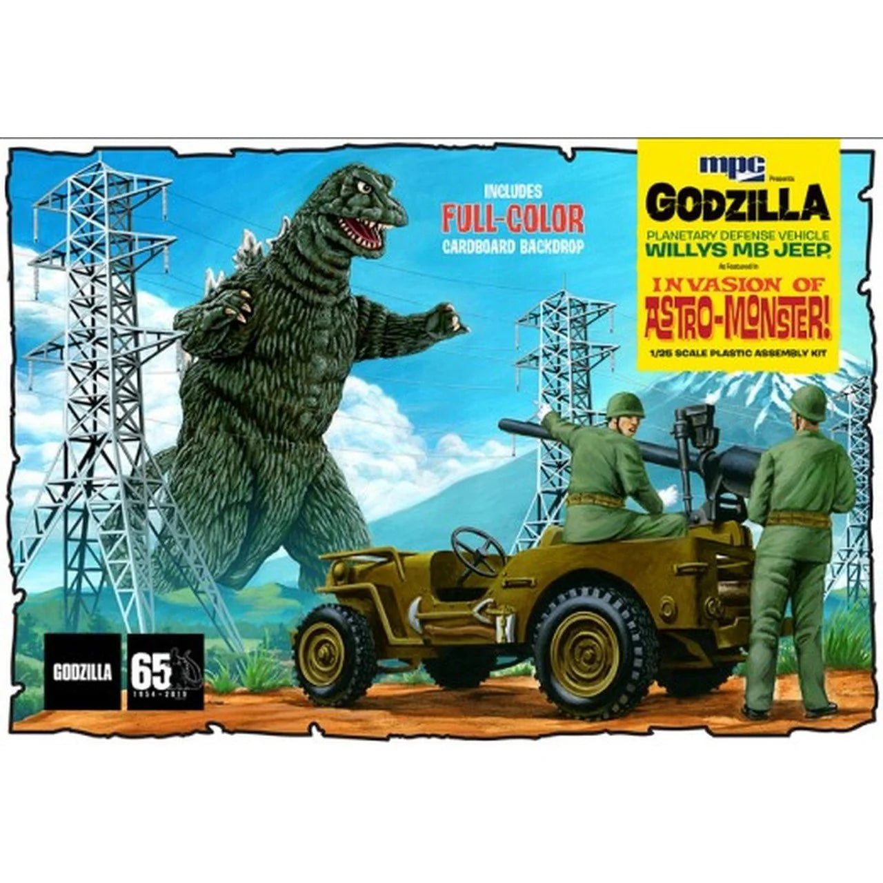 MPC 882 1/25 Willys MB Jeep Planetary Defense Vehicle Godzilla