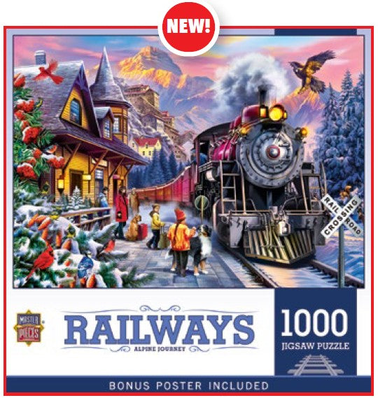 Masterpieces Puzzles 72514 Railways: Alpine Journey (Steam Loco/Winter) Puzzle (1000pc)