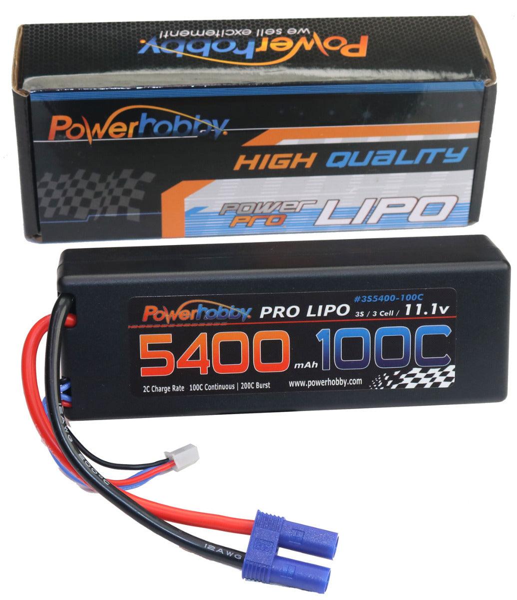 Power Hobby 3S5400100CEC5HCS 3s 11.1v 5400mah 100c Lipo Battery w EC5 Plug Hardcase