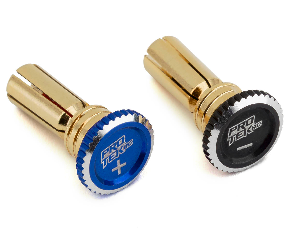 Protek 5081 Twist Lock Adjustable Bullet Plug Grips w/5mm Bullets (Black/Blue)