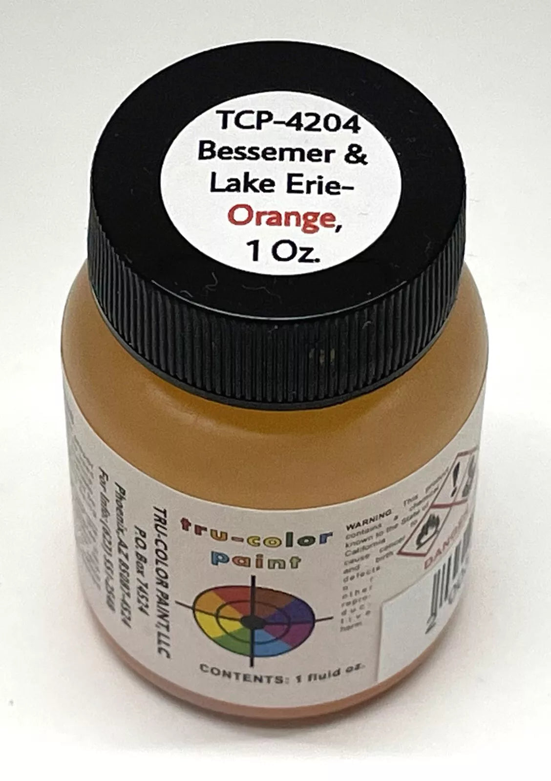 Tru-Color Paint 4204 - Railroad Color Acrylic Paint - 1oz/29.6ml - Bessemer & Lake Erie Orange