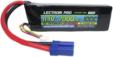 Common Sense 3S7000-1005 Lectron Pro 11.1V 7000mAh 100C Lipo Battery w/ EC5