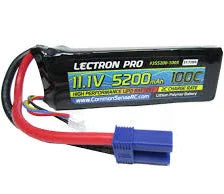Common Sense 3S5200-1005 Lectron Pro 11.1V 5200mAh 100C Lipo Battery w/ EC5