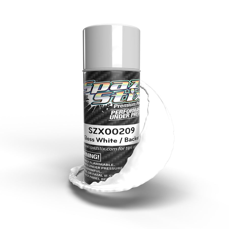 SpazStix 00209 Solid White/ Glow Backer, Aerosol Paint, 3.5oz Can