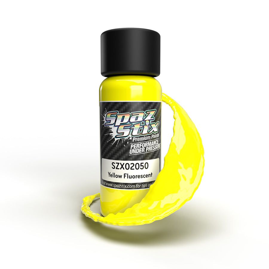 SpazStix 02050 YELLOW FLUORESCENT AIRBRUSH PAINT 2OZ