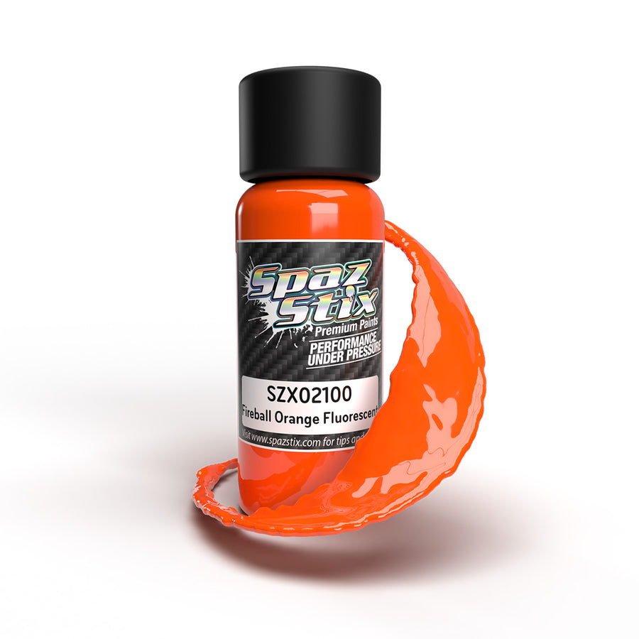 SpazStix 02100 FIREBALL ORANGE FLUORESCENT AIRBRUSH PAINT 2OZ