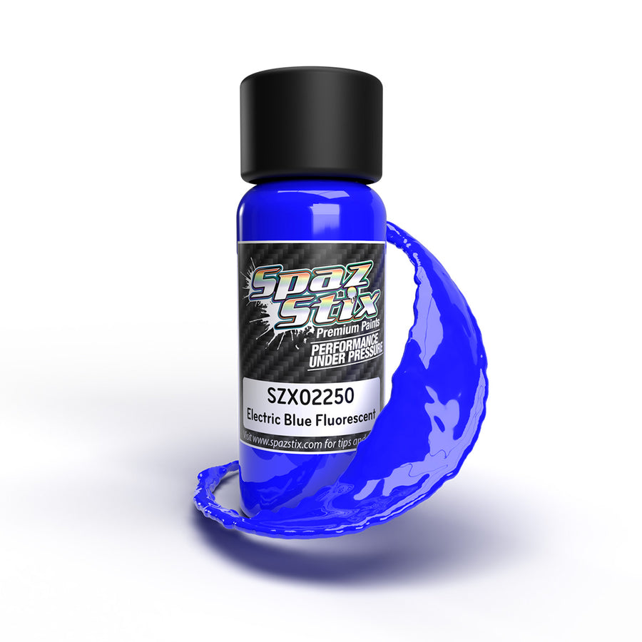 SpazStix 02250 ELECTRIC BLUE FLUORESCENT AIRBRUSH PAINT 2OZ
