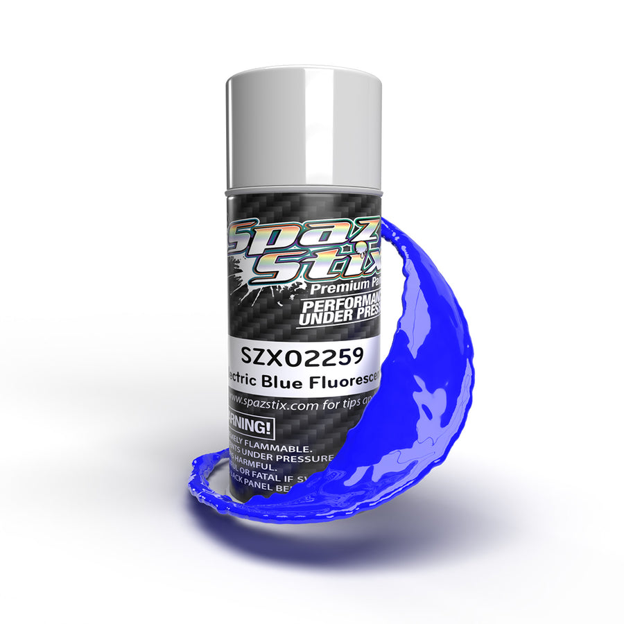 SpazStix 02259 Electric Blue Fluorescent Aerosol Paint, 3.5oz Can
