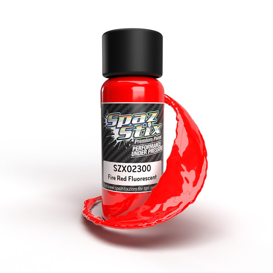 SpazStix 02300 FIRE RED FLUORESCENT AIRBRUSH PAINT 2OZ