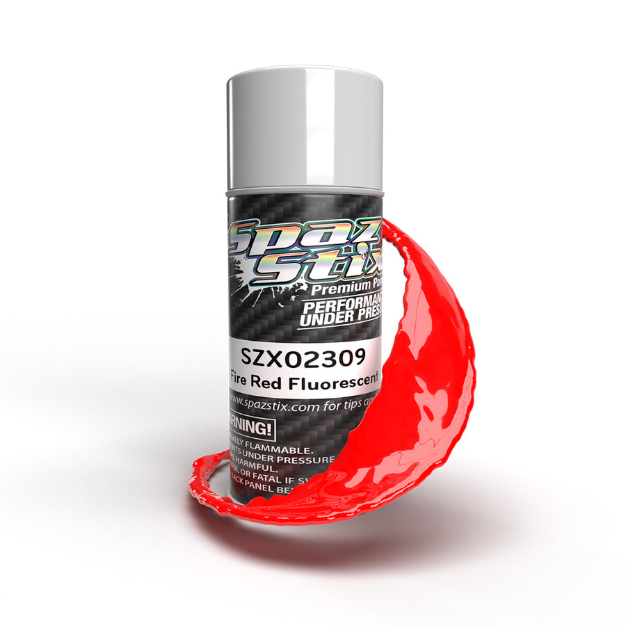 SpazStix 02309 Fire Red Fluorescent Aerosol Paint, 3.5oz Can