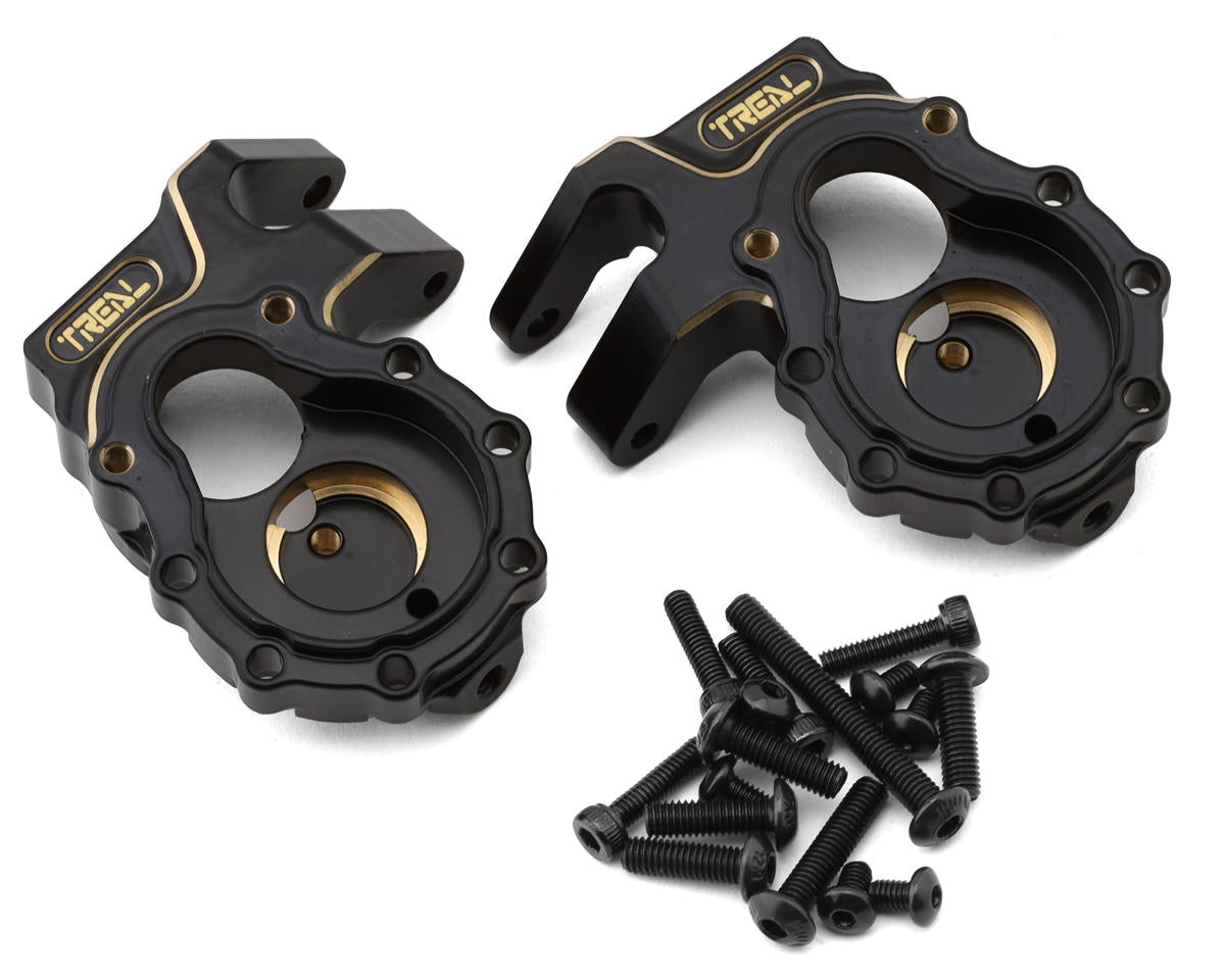 Treal TTRX4-01 Brass Steering Knuckles Portal Covers for Traxxas TRX-4 (Black) (2)