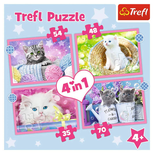 TREFL 34396 Puzzle: Fun Cats 4in1
