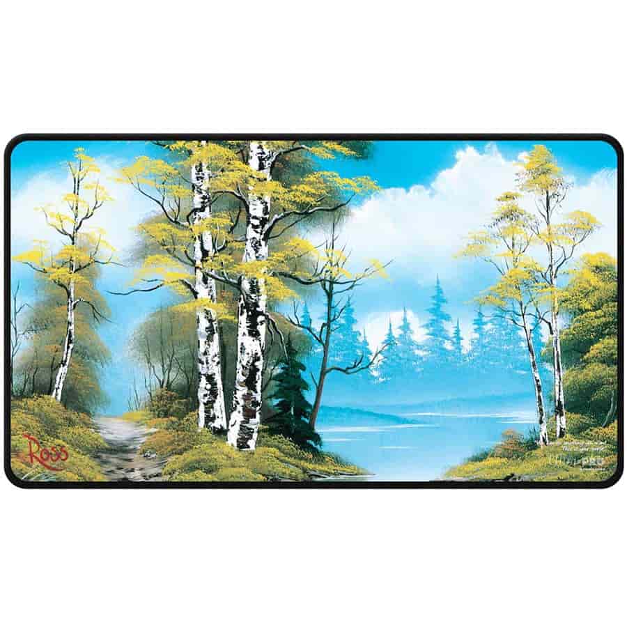 Ultra Pro 16527 Bob Ross Lakeside Path Black Stitched Playmat