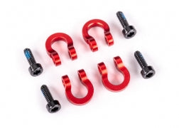 Traxxas 9734R Bumper D-rings, front or rear, 6061-T6 aluminum (red-anodized)