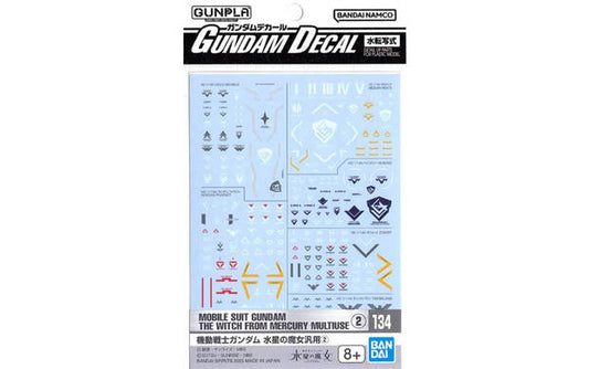 Bandai 2652659 Decal #134 1/144 Multiuse 2 Mobile Suit Gundam: The Witch from Mercury