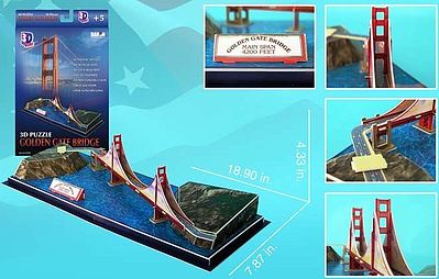Cubic Fun 78 Golden Gate Bridge (San Francisco, USA) 3D Foam Puzzle (20pcs)