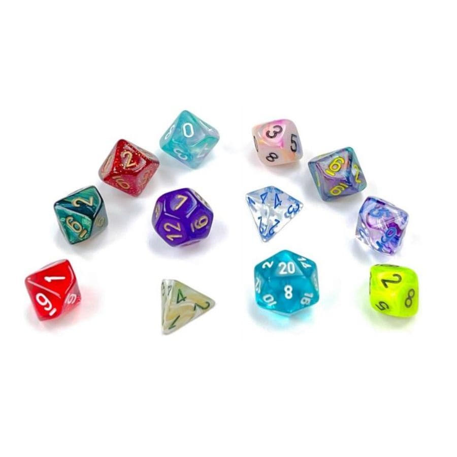 Chessex LE916 Bag of 50 Assorted Dice: Mini-Polyhedral D10