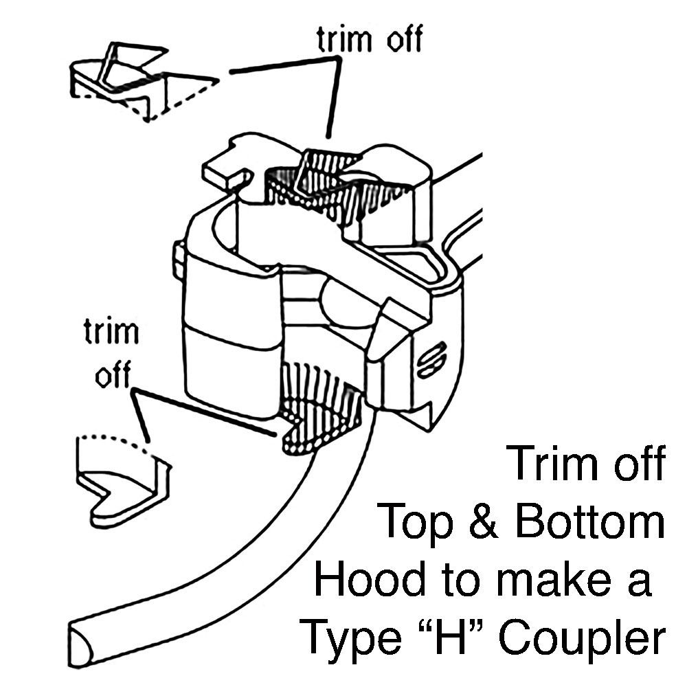 Kadee 118 HO Scale SF Shelf Whisker® Metal Couplers - Medium (9/32") Centerset Shank