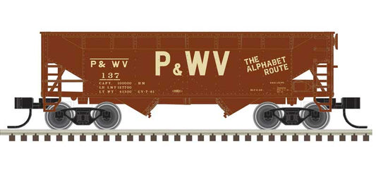 Atlas 50006143 N 2-Bay Offset-Side Hopper with Flat Ends & Load - RTR - Master -- Pittsburgh & West Virginia #137