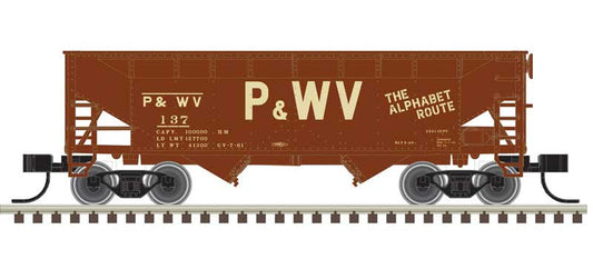 Atlas 50006144 N 2-Bay Offset-Side Hopper w/ Flat Ends & Load - RTR - Master -- Pittsburgh & West Virginia #154