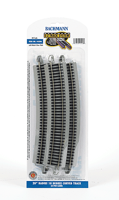 Bachmann 44506 Curved Track w/ Nickel Silver Rail & Gray Roadbed - E-Z Track(R) -- 28" Radius