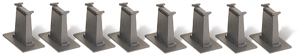Bachmann 44872 N E-Z Track Accessories -- 8-Piece Tall Pier Set