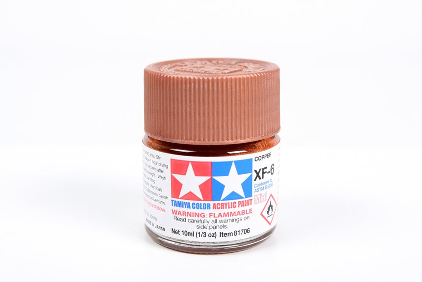 Tamiya 81706 Acrylic Mini MXF-6 Flat Copper Paint (10ml)