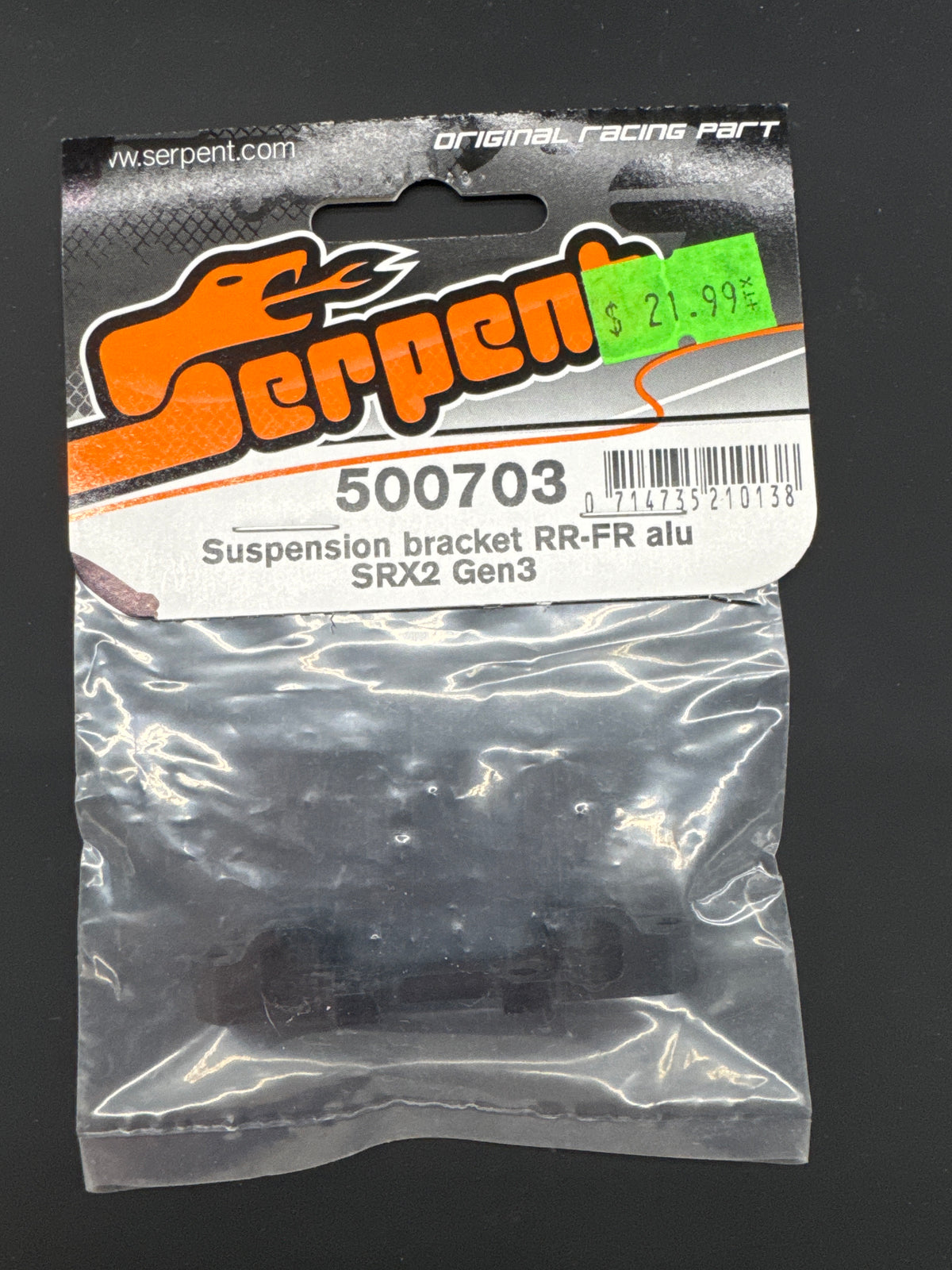 Serpent 500703 *DISC* Suspension Bracket RR-FR Aluminum SRX2 Gen3