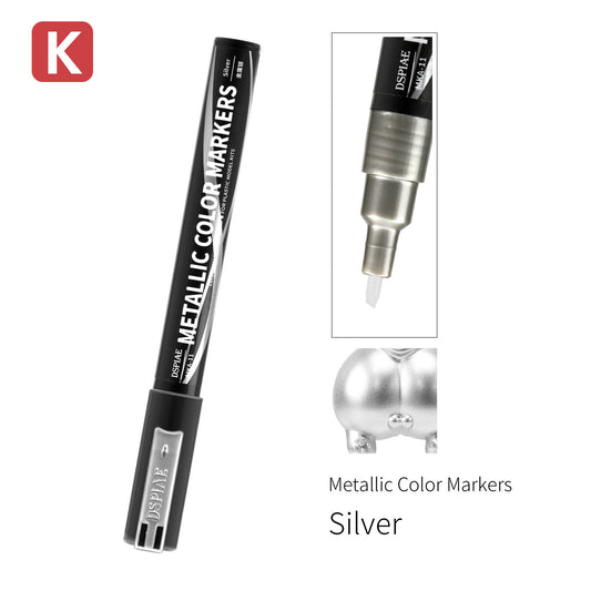 Dspiae MKA-11 Super Metallic Color Markers - Silver